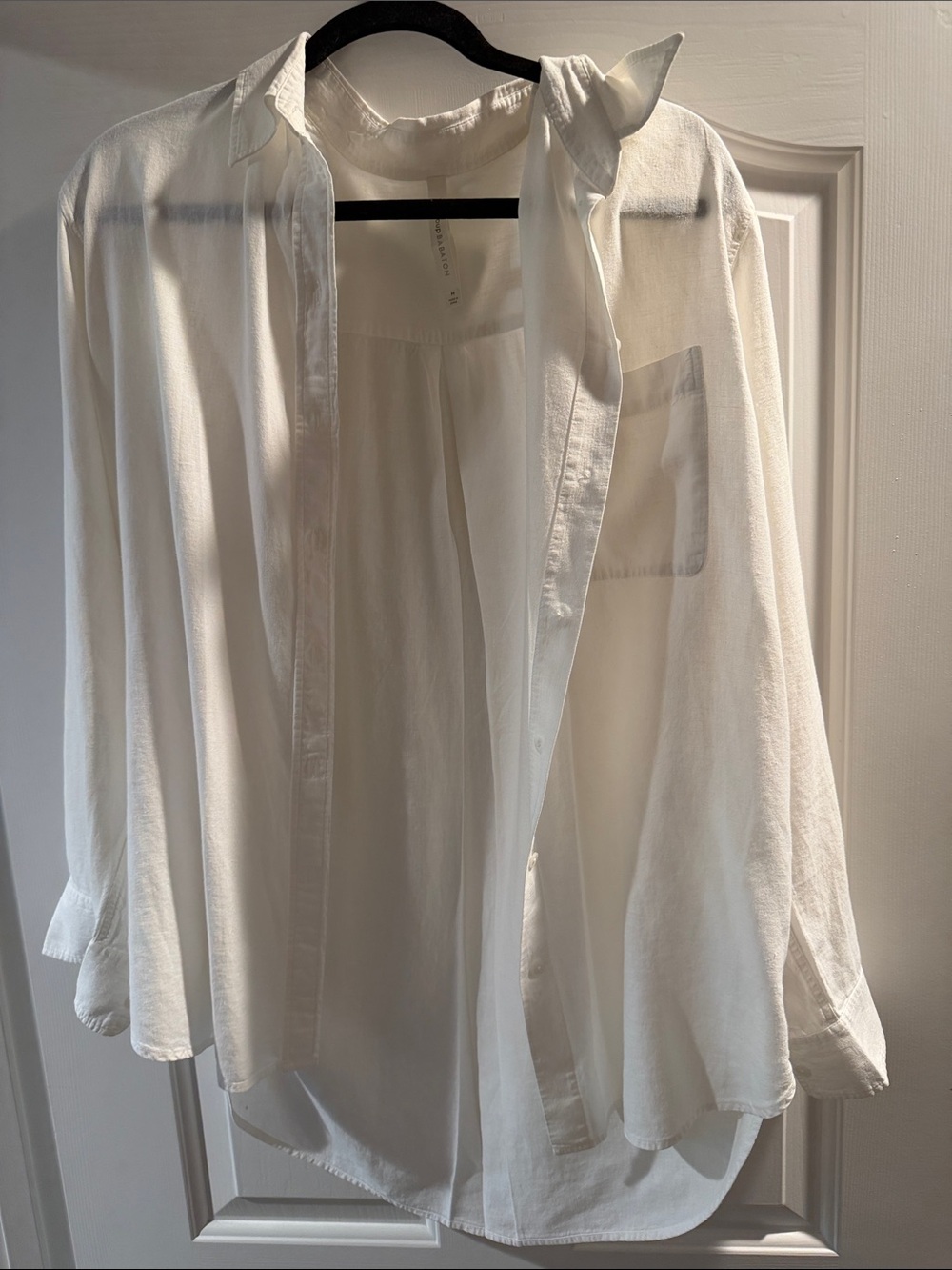 Babaton White Button Front Blouse